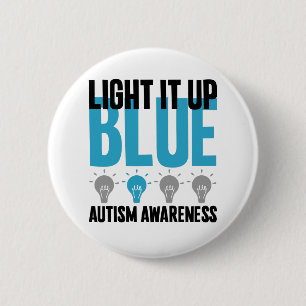 Bóton Redondo 5.08cm Mês de Conscientização do Autismo Apoie Acenda-o d