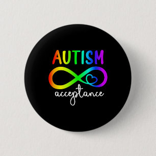 Bóton Redondo 5.08cm Mês de Conscientização do Autismo Coração Infinito