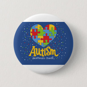 Bóton Redondo 5.08cm mês de conscientização sobre autismo