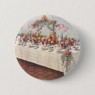Bóton Redondo 5.08cm Mesa de Banquete de Casamento Vintage
