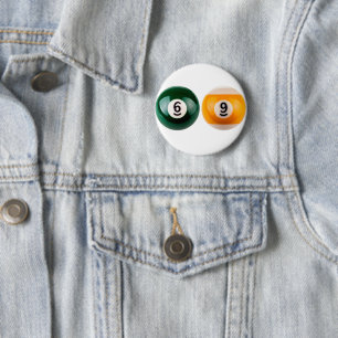 Bóton Redondo 5.08cm Mesa de piscina 69 do SlipperyJoe, duas bolas de b