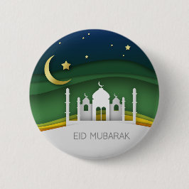 Bóton Redondo 5.08cm Mesquita de Cortar Papel Eid Mubarak Moderno - Bot