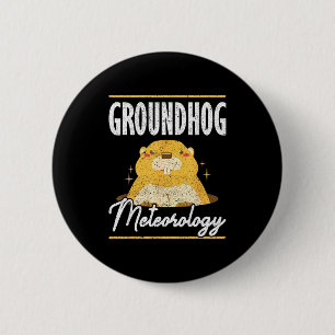 Bóton Redondo 5.08cm Meteorologia do Ground Hog Groundhog