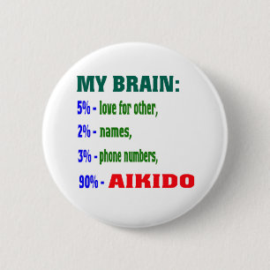 Bóton Redondo 5.08cm Meu Aikido do cérebro 90%