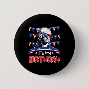 Bóton Redondo 5.08cm Meu Aniversário Dia da Independência George Washin