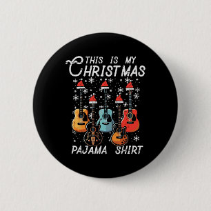 Bóton Redondo 5.08cm Meu Natal Pajama Camisa Guitarras Xmas Rock Men Bo