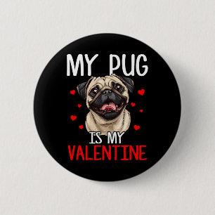 Bóton Redondo 5.08cm Meu Pug é meu namorado