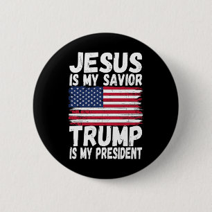 Bóton Redondo 5.08cm Meu Salvador Trump É Meu Presente Republicano Pres