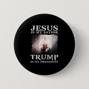 Bóton Redondo 5.08cm Meu Salvador Trump É Meu Presidente 1