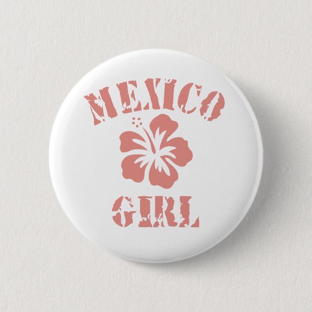 Bóton Redondo 5.08cm México - Garota Rosa (Frente)
