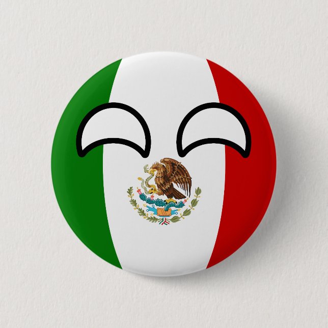 Bóton Redondo 5.08cm México Geeky de tensão engraçado Countryball (Frente)