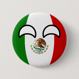 Bóton Redondo 5.08cm México Geeky de tensão engraçado Countryball