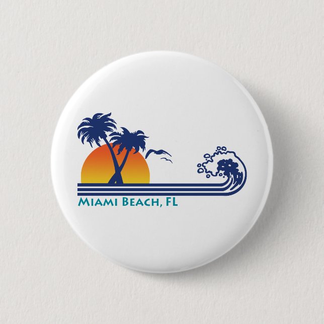 Bóton Redondo 5.08cm Miami Beach (Frente)