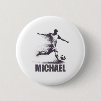 Bóton Redondo 5.08cm Michael Futebol Meninos Nome Personalizado Michae
