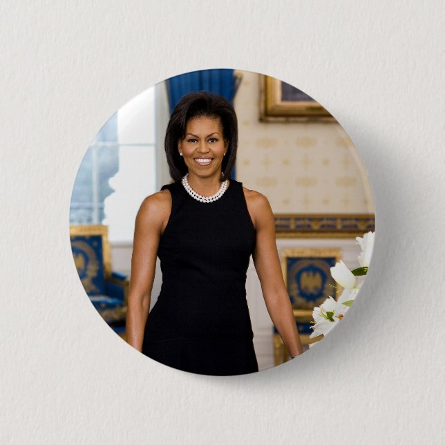Bóton Redondo 5.08cm Michelle Obama Button (Frente)