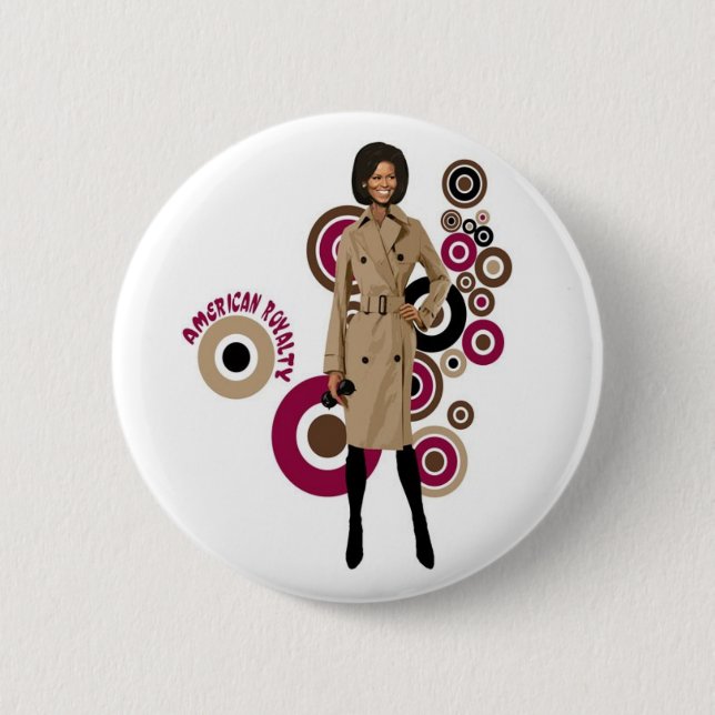 Bóton Redondo 5.08cm Michelle Obama Pin (Frente)