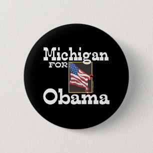 Bóton Redondo 5.08cm Michigan para o botão de Obama
