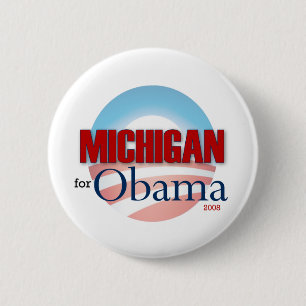 Bóton Redondo 5.08cm Michigan para Obama