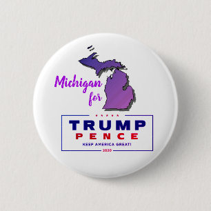 Bóton Redondo 5.08cm Michigan para Trump pence 2020