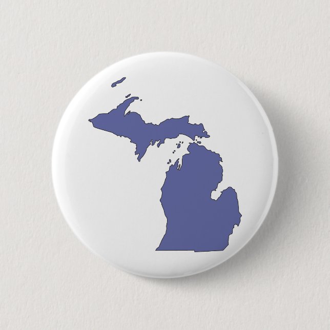 Bóton Redondo 5.08cm Michigan: Um estado AZUL (Frente)