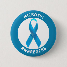 Bóton Redondo 5.08cm Microtia Blue Awareness Ribbon