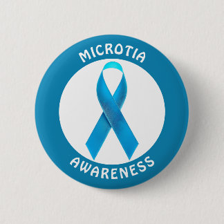 Bóton Redondo 5.08cm Microtia Blue Awareness Ribbon