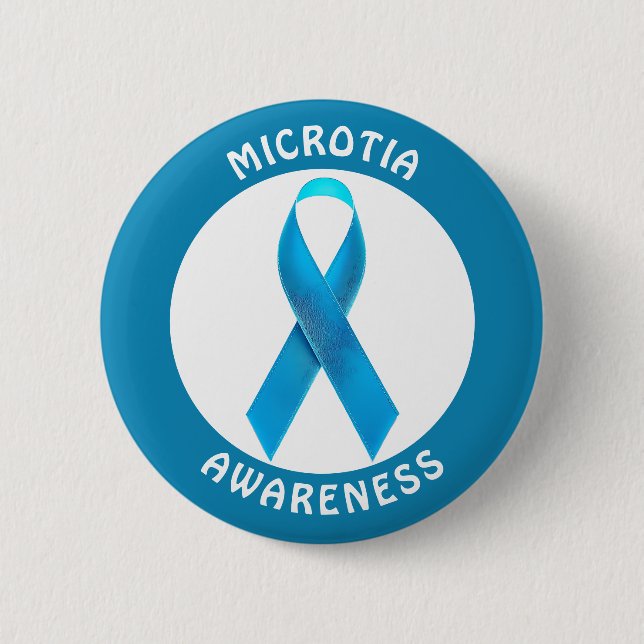 Bóton Redondo 5.08cm Microtia Blue Awareness Ribbon (Frente)