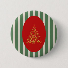 Bóton Redondo 5.08cm Mid century christmas tree with Golden star