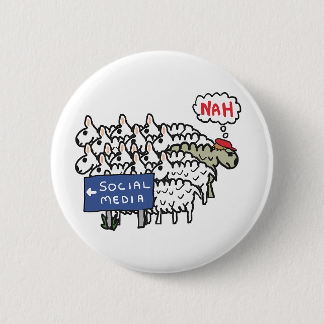 Bóton Redondo 5.08cm Mídia antissocial (Frente)