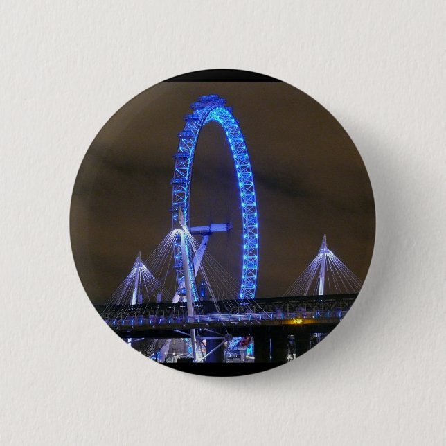 Bóton Redondo 5.08cm Millennium Wheel Londres (Frente)