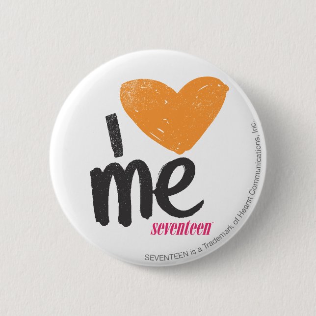 Bóton Redondo 5.08cm Mim coração mim alaranjado (Frente)