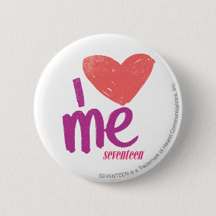 Bóton Redondo 5.08cm Mim coração mim cor-de-rosa/roxo