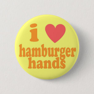 Bóton Redondo 5.08cm Mim mãos do Hamburger do coração