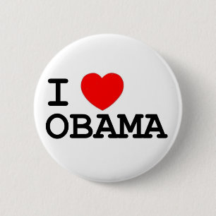 Bóton Redondo 5.08cm Mim Pin de Obama do coração