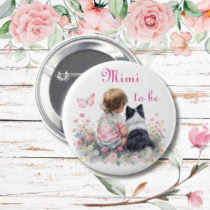 Bóton Redondo 5.08cm Mimi a caminho Chás de Bebê e de Cachorrinho Ros