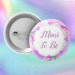 Bóton Redondo 5.08cm Mimi Para Ser Chá de fraldas Rosa E Roxo<br><div class="desc">Mimi To Be Chá de fraldas Bonito Cor de rosa,  roxo e horta verde Marble e arco & roxo Botão de texto.</div>