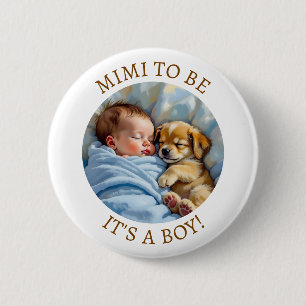 Bóton Redondo 5.08cm Mimi to Be   Chá de fraldas de menino
