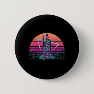 Bóton Redondo 5.08cm Minerva Deusa Romana Da Sabedoria E Da Vaporwave D