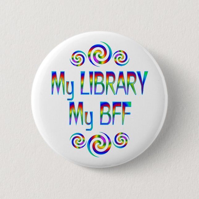 Bóton Redondo 5.08cm Minha biblioteca BFF (Frente)