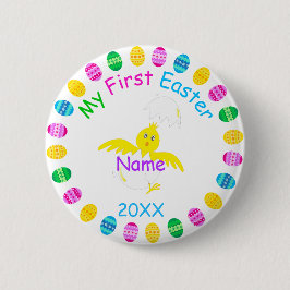 Bóton Redondo 5.08cm Minha primeira Páscoa