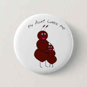 Bóton Redondo 5.08cm Minha tia me ama botão