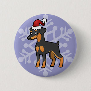 Bóton Redondo 5.08cm Miniatura de Natal Pinscher / Manchester Terrier