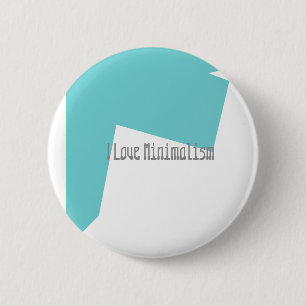 Bóton Redondo 5.08cm Minimalismo de abstrato Art Azul Branco