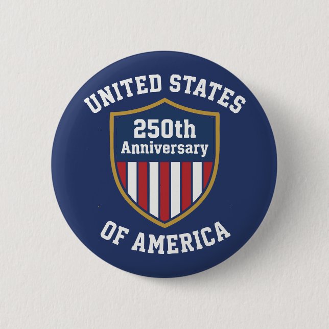 Bóton Redondo 5.08cm Minimalist Emblem United States 250th Anniversary (Frente)