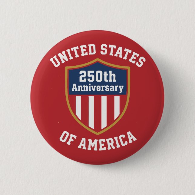 Bóton Redondo 5.08cm Minimalist Emblem United States 250th Anniversary (Frente)