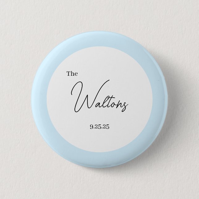 Bóton Redondo 5.08cm Minimalistic Wedding Button (Frente)
