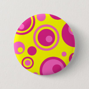 Bóton Redondo 5.08cm Mínimo Cor-de-rosa amarelo abstrato