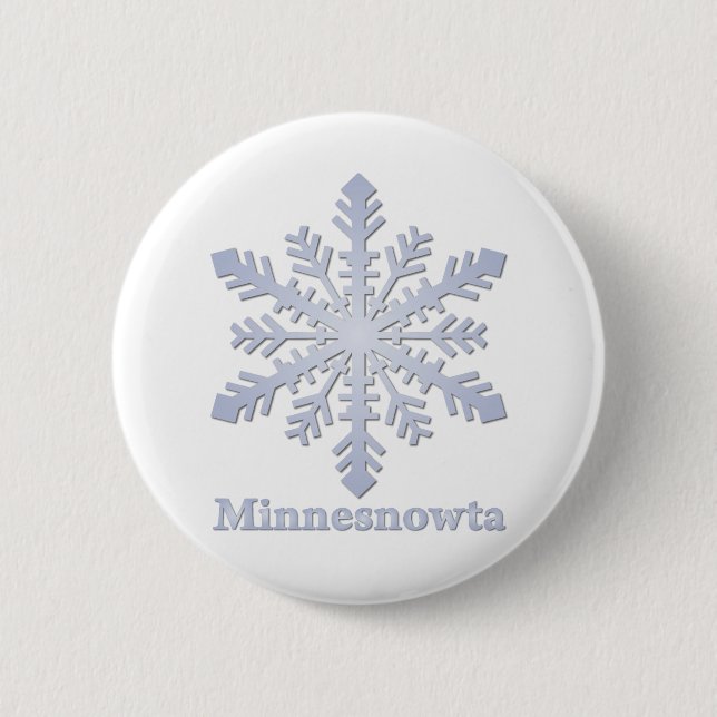 Bóton Redondo 5.08cm Minnesnowta Blue Snowflake (Frente)