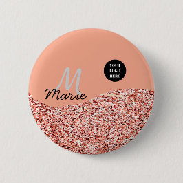 Bóton Redondo 5.08cm minúscula azul adicionar texto do logotipo obrigad