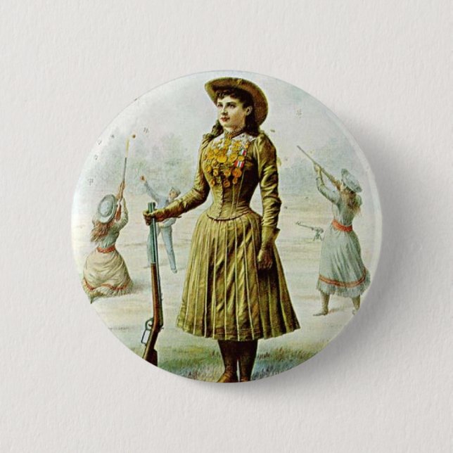 Bóton Redondo 5.08cm Miss Annie Oakley (Frente)